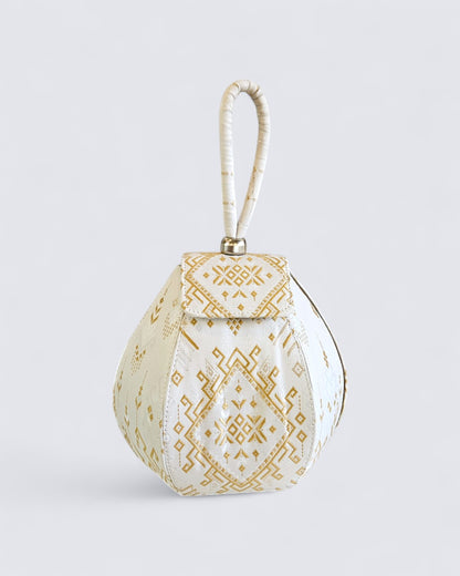 Lai Thai Handbag ( Ivory Drew Drops )