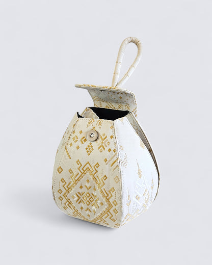 Lai Thai Handbag ( Ivory Drew Drops )