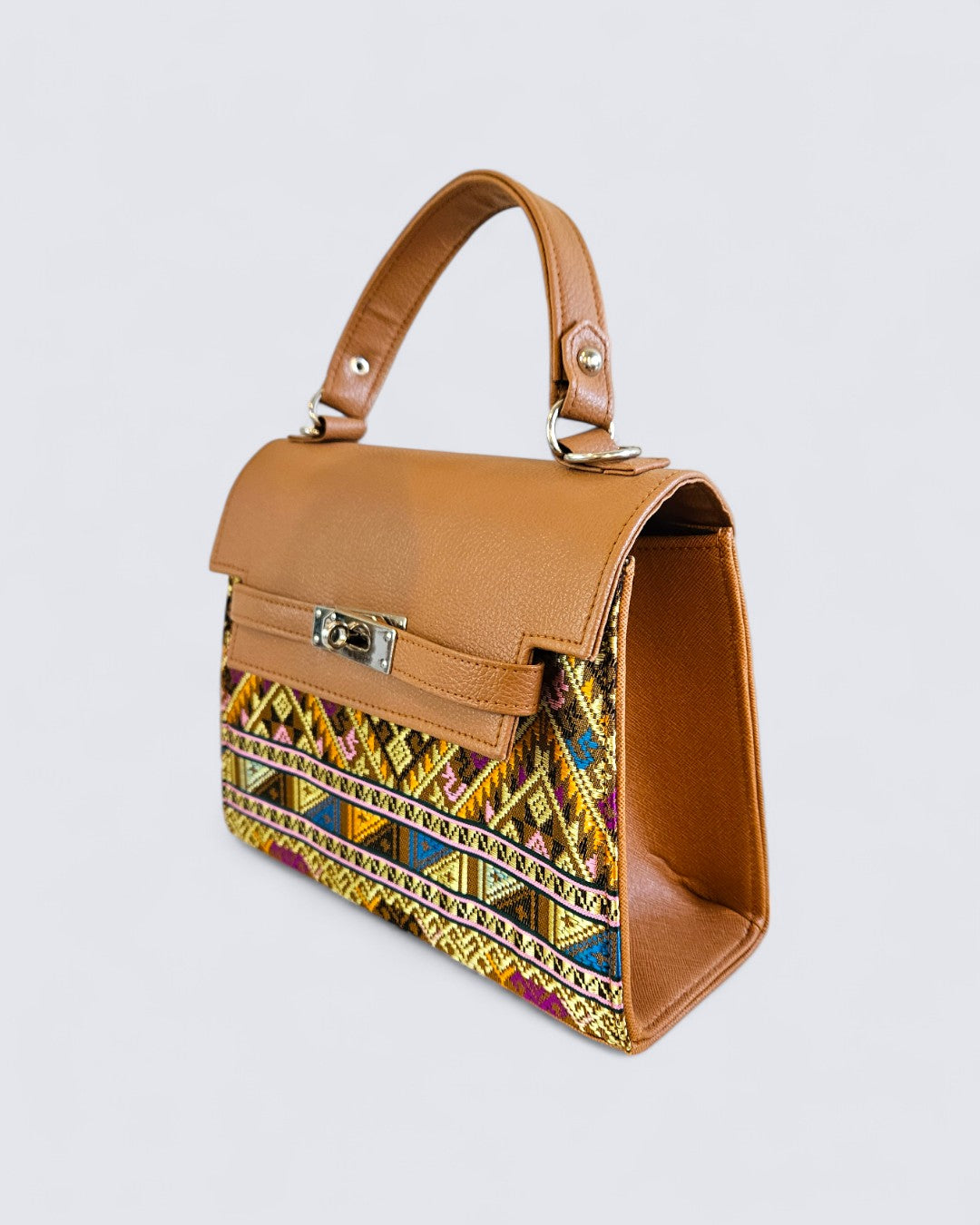 กระเป๋าถือลายไทย (สายหนังชาไทย)