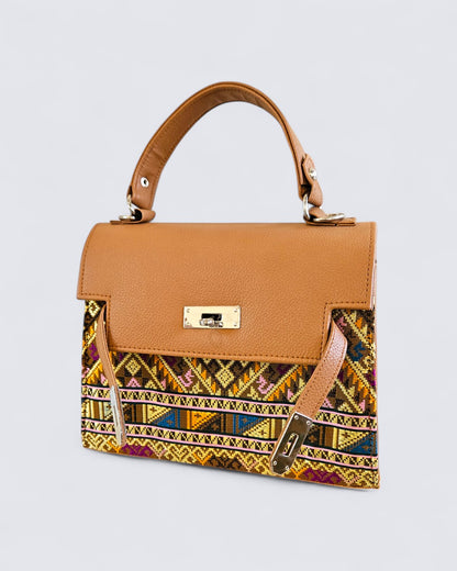 กระเป๋าถือลายไทย (สายหนังชาไทย)