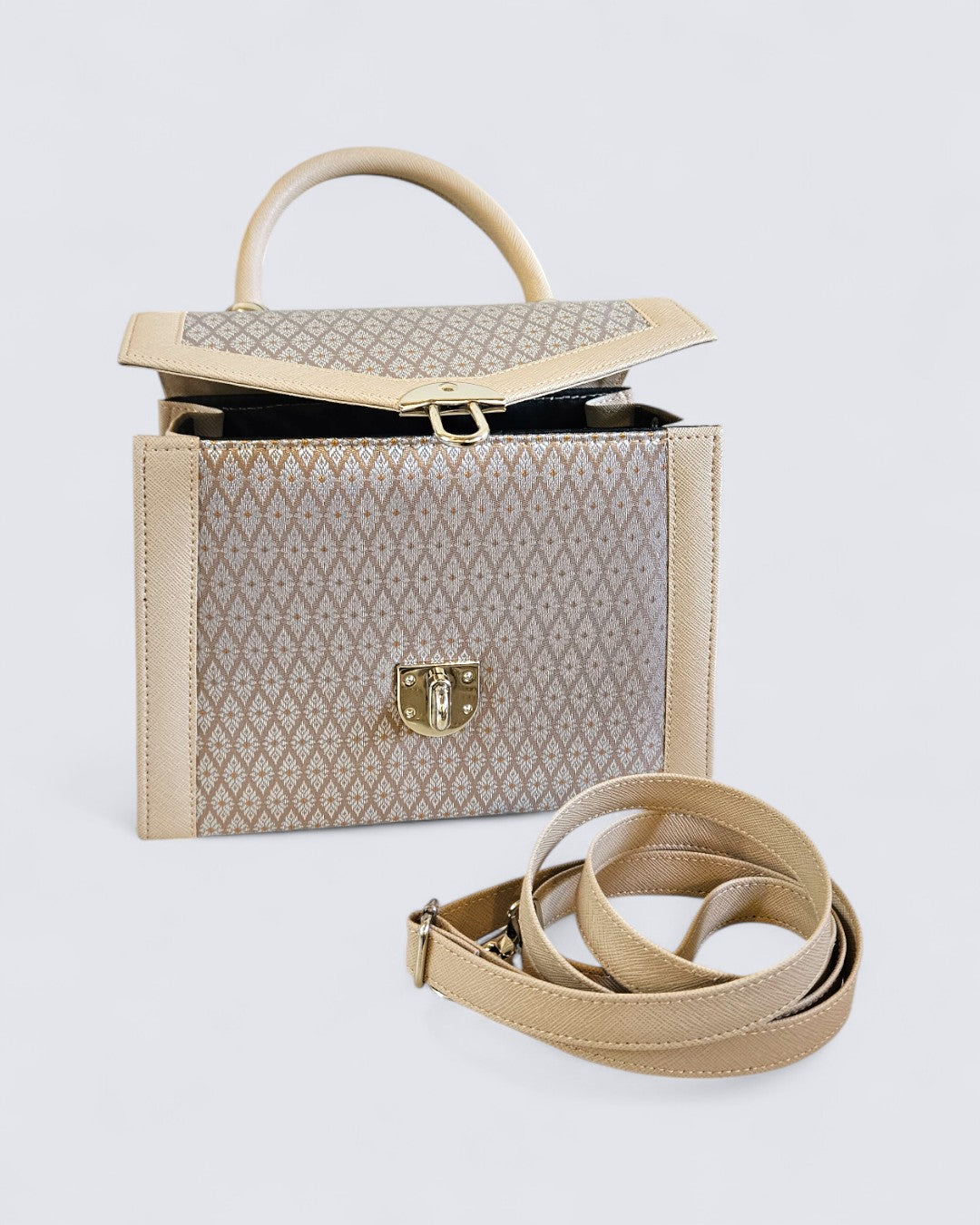 Lai Thai Handbag ( Sand Gold Square )